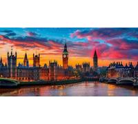 Londres Big Ben Diamond Painting Kit pour Adulte Enfant, 5D Diamant Painting Images Ronde Diamond Peinture Diamant Adulte, DIY Cristal Débutant Art Set pour Décor Murale Maison Cadeaux 80x160cm t-568