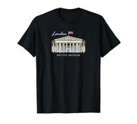 Londres, British Museum, Dessin à la Main, Angleterre T-Shirt Graphique avec Valeur, Homme, Noir, M