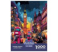 Londres Cityscape Puzzle 1000 Pieces Cadeau Unique Jeu Éduchatif Challenge Toy À De Qualité Supérieure Peinture Art pour Adultes Et Enfants À Partir De 14 Ans 38x26cm/1000pcs