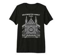 Londres, Dessin Eglise de Westminster Abbey, Angleterre T-Shirt Haut de Gamme