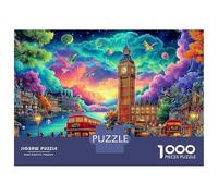 Londres du du Big Ben Puzzle en Carton Premium 1000 Pièces, Cosmic Night scène, Puzzle DIY, Jeu Éducatif, Détente, Meilleure Idée De Cadeau, Créatif 38x26cm/1000pcs