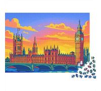 Londres Landmark Art Puzzle 1000 Pièces Adulte avec Clic Parfait, Ensemble De Casse-tête en Puzzle énigme De Compétence Logique pour Un Hobby Créatif, Puzzle À La Meilleure Évaluation 70x50cm/1000pcs