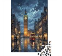 Londres Nuit pluvieuse 1000 Pièces Stock De Cartes Premium Puzzle Premium Collecteurs Jeu Amusant Soulagement du Stress Cadeaux 70x50cm/1000pcs