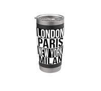 Londres Paris New York Milan - 4 VILLES DE LA MODE DU MONDE Gobelet isotherme en acier inoxydable double paroi