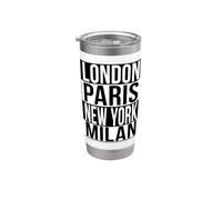 Londres Paris New York Milan - 4 VILLES DE LA MODE DU MONDE Gobelet isotherme en acier inoxydable double paroi