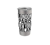 Londres Paris New York Milan - 4 VILLES DE LA MODE DU MONDE Gobelet isotherme en acier inoxydable double paroi
