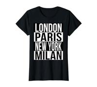 Londres Paris New York Milan - 4 Villes DE LA Mode du Monde T-Shirt Graphique avec Valeur