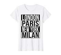 Londres Paris New York Milan - 4 Villes DE LA Mode du Monde T-Shirt Graphique avec Valeur