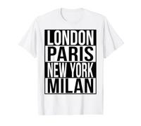 Londres Paris New York Milan - 4 Villes DE LA Mode du Monde T-Shirt Graphique avec Valeur