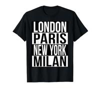 Londres Paris New York Milan - 4 Villes DE LA Mode du Monde T-Shirt Graphique avec Valeur