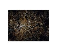 Londres: Plan de la Ville avec des lumières la Nuit，Puzzles 1000 Pièces, Jeux Intellectuels Éducatifs Décoration De La Maison Soulagement du Stress Ensembles De Jouets pour La Famille-S34