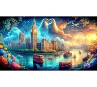 Londres Puzzle 1000 pièces Educa Divertissement créatif Décoration Intérieure Jeu éducatif Challenge Toy pour Adultes et Enfants à partir de 14 Ans 38x26cm/1000pcs