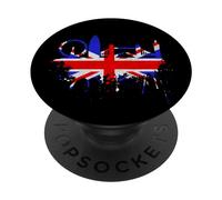 Londres Skyline Angleterre Amour Union Jack Drapeau UK PopSockets PopGrip Adhésif