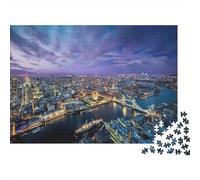Londres Skyline Soir Puzzle 1000 Pièces avec Assemblage Fluide, Puzzle Adulte Impossible Difficile Très Difficile Défiante pour Une Activité en Famille, Cadeau De Retraite 70x50cm/1000pcs