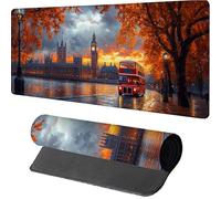 Londres Tapis de Souris Gaming 1000x500x3mm, Big Ben Tapis de Souris XXL, sous Main Bureau, Mouse Pad avec Rubber Base, Accessoires Bureau, Mousepad avec Coutures sur Les Bords, pour Gamer, 2-5324