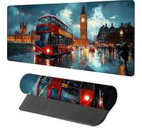 Londres Tapis de Souris Gaming 600x300x3mm, Big Ben Tapis de Souris XXL, sous Main Bureau, Mouse Pad avec Rubber Base, Accessoires Bureau, Mousepad avec Coutures sur Les Bords, pour Gamer, Y-5344