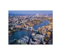 Londres, Tower Bridge et la Tamise，1000 Pièces Puzzle pour Adultes Enfants Adolescents, Intelligence Soulagement du Stress Divertissement Papier Jouets Bricolage Anniversaire（50x70cm）-B79