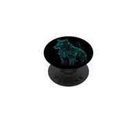 Lone Cyber Wolf Minimalistic Gray Grey PopSockets PopGrip Adhésif
