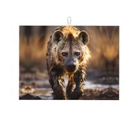 Lone Hyena Tapis de cuisine absorbant 45,7 x 61 cm - Fibre haute densité qui absorbe l'eau rapidement