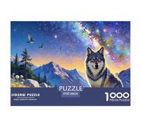 Lone Loup in The Wilderness Puzzle 1000 Pièces Adultes Animal Puzzles 1000 Pièces Défi Jouet Décor À La Maison 38x26cm/1000pcs