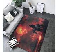 Lone Rider - Tapis décoratif sous le ciel rouge - Tapis antidérapant et lavable pour décoration de salon, chambre à coucher, salon, 203,2 x 147,3 cm