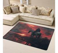 Lone Rider Tapis d'intérieur doux lavable pour chambre à coucher, salon - Tapis d'intérieur doux lavable pour chambre à coucher et salon - 160 x 121 cm