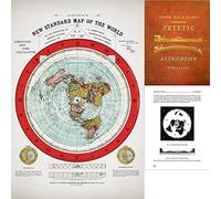 Lone Star Art Carte de la Terre plate - Carte de Gleason 1894 - 61 x 91,4 cm - Poster couleur brillant - Comprend un eBook « Zetetic Astronomy » par Samuel Rowbotham