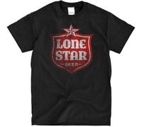 Lone T-Shirt Star Shirt Distressed Beer Logo T- Shirts Cotton Short Sleeve Tee Black Manches Courtes(Small)