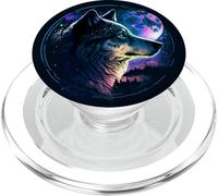 Lone Wolf Moon Howling Wolf Pack Head Wolves Howl PopSockets PopGrip pour MagSafe