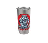 Lone Wolf Ninja Warrior Épées de samouraï pour hommes, femmes, enfants Gobelet isotherme en acier inoxydable double paroi
