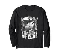 Lone Wolf No Club Moto Rider Biker Wolves Femme Homme Manche Longue