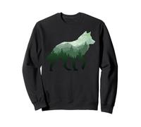 Lone Wolf Survive The Mountain Silhouette Art Forest Spring Sweatshirt
