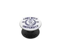 Lone Wolf University Brainrot Meme Alpha Wolf PopSockets PopGrip Adhésif