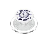 Lone Wolf University Brainrot Meme Alpha Wolf PopSockets PopGrip pour MagSafe