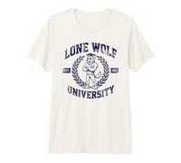 Lone Wolf University Brainrot Meme Alpha Wolf T-Shirt Haut de Gamme