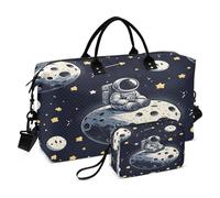 Lonely Astronaut on The Moon Sac de voyage avec trousse de toilette et sangle réglable pour voyage, gym, yoga, week-end, multicolore, Taille unique, Trousse de toilette