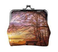 Lonely Bench Porte-monnaie personnalisé unisexe imprimé en cuir microfibre de qualité supérieure avec fermeture à pression