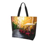 Lonely Bench Sac à main de voyage grande capacité pour femme Motif coucher de soleil Sac fourre-tout à bandoulière Convient pour les voyages et la salle de sport, Italian Old Street, Taille unique