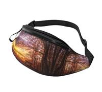 Lonely Bench Sac banane pour homme et femme en polyester imprimé avec sangle réglable pour voyage, marche, sport, Noir , Taille unique