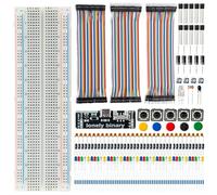 LONELY BINARY Kit de démarrage électronique avec platine d'expérimentation 830 points, alimentation de type C, 120 fils de démarrage, LED, capteurs, résistances, condensateurs compatibles avec Arduino