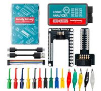 Lonely Binary Logic Analyzer Kit USB 8 canaux 24 MHz avec module de base, carte de dérivation, câbles USB-A et Type-C, pinces de test, pinces crocodiles compatibles avec Arduino ESP32 STEM projets de