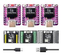 Lonely Binary Lot de 3 cartes de développement Bluetooth ESP32-C3 OLED WiFi avec boucliers d'extension, bornes à vis et sans vis Lipo UPS pour projets IoT compatibles avec Arduino IDE C ++
