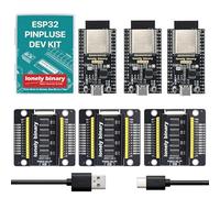 Lonely Binary Lot de 3 cartes de développement ESP32 Gold Edition avec PinPulse Shield WiFi Bluetooth compatibles avec Arduino IDE, C++ et MicroPython