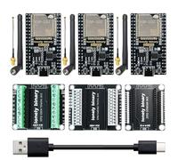 LONELY BINARY Lot de 3 ESP32 Gold Edition avec antenne externe IPEX WiFi Bluetooth Dual-Core MCU avec cartes d'extension à vis/sans vis, port de type C compatible avec Arduino IDE, MicroPython
