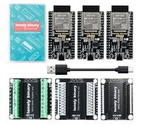 LONELY BINARY Lot de 3 kits ESP32 Gold Edition WiFi Bluetooth Dual-Core MCU avec cartes de dérivation (carte d'extension à vis/sans vis) Tutoriels - Kit de prototypage Type-C ESP32 compatible avec