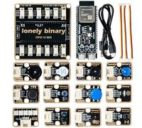 LONELY BINARY TinkerBlock ESP32-S3 Kit de démarrage - 16 Mo Flash ESP32-S3 Carte de développement WiFi & Bluetooth, carte d'extension S3, 12 capteurs modulaires Plug-and-Play - Compatible avec Arduino