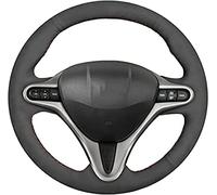 Lonely Couvre Volant pour Honda Civic Civic 8 2006-2011, Couverture de Volant de Voiture Caches Volant Cousu à la Main, Housse de Volant Housse Volant Protecteur Volant Auto Accessoires