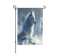 Lonely Fox Drapeau décoratif double face - Bannière de jardin, parfaite pour la décoration extérieure et intérieure, disponible en deux tailles