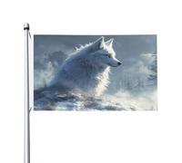 Lonely Fox Drapeau double face 0,9 x 1,5 m - Bannière robuste d'extérieur et de jardin, parfaite pour chambre à coucher et jardin