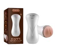 Lonely Happy - vagin masturbateur vibrant gémissant rechargeable - blanc naturel
